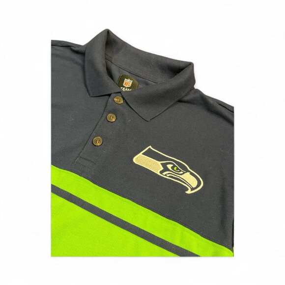 NFL TEAM APPAREL Seattle Seahawks Golf Shirt Size Large NFL Football - Picture 3 of 8